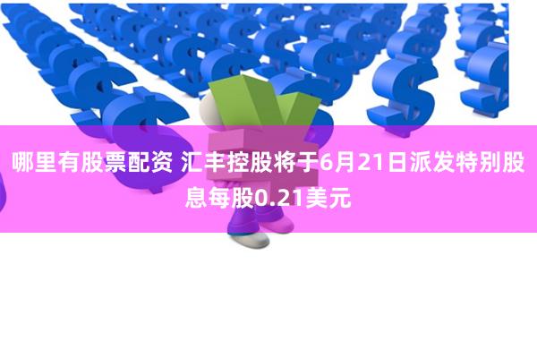 哪里有股票配资 汇丰控股将于6月21日派发特别股息每股0.21美元